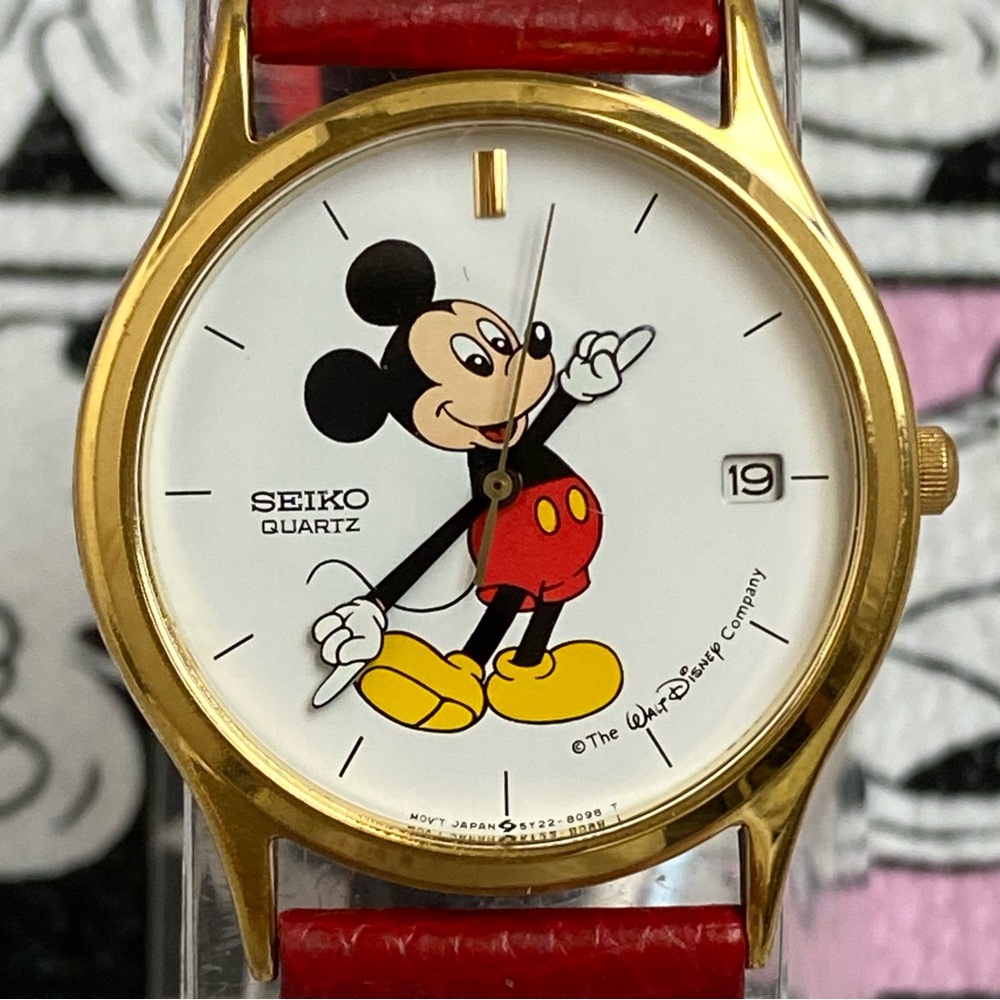 Vintage Disney X Seiko Mickey Mouse Men’s Unisex Dress Watch with Moving Arms - Picture 1 of 16